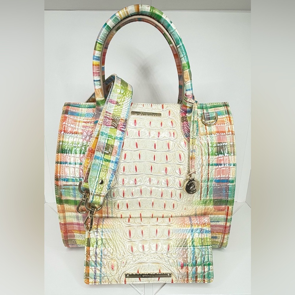 Brahmin Sweet Tea Ombré- Caroline Satchel w/ Ady Wallet (2 pc Set)